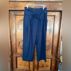 EUC COS- Wool High- Waist Self Tie Wide Leg Trousers. Size 12